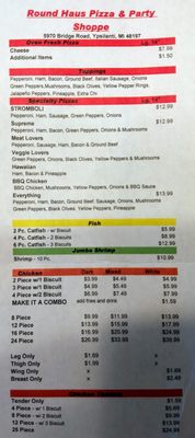 Round Haus Pizza & Party Shop menu 3